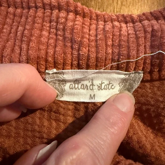 Altar’d State Burnt Orange Corduroy Shorts Medium Belted Zip and Latch - Picture 2 of 8